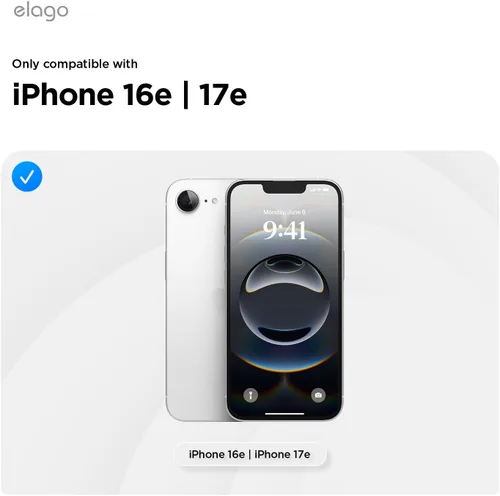 Vista 2 de elago - Funda de silicona líquida prémium para iPhone 17e y iPhone 16e, color negro Funda protectora de cuerpo completo, a prueba de golpes, forro
