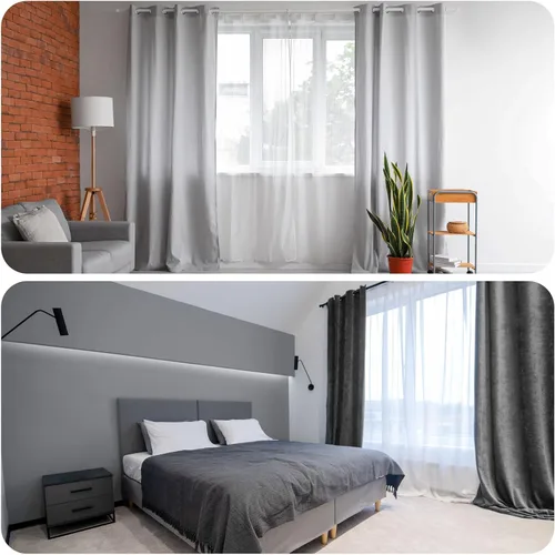 Vista 6 de uxcell Remates de barra de cortina, 2 piezas de plástico para cortinero, tapa de poste de cabeza, decoración para ventana, extremo de riel