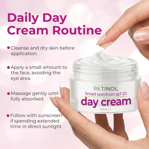 Vista 6 de Crema de día Retinol con SPF 20, talla única , Un solo color Daily face cream for mature and aging skin with Vitamin C and E - lightweight wrinkle