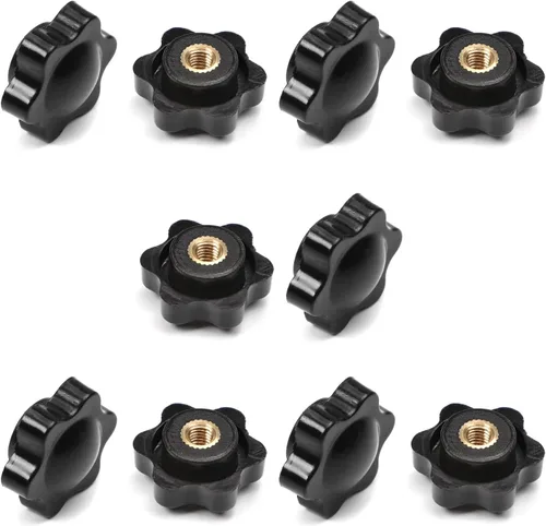 Vista 8 de MroMax Manija de sujeción Gripandles Perillas de tornillo Manijas M5 Roscado en forma de estrella 5pcs