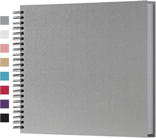 Vista 45 de potricher Álbum de Recortes DIY de 7 x 7 Pulgadas, 40 Páginas, Tapa Dura, Papel Kraft, Álbumes de Fotos para Recortes, Libro de Recuerdos para Bodas