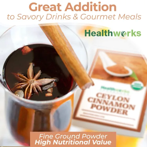 Vista 4 de Healthworks Superfoods - Canela orgánica en polvo de Ceilán - 16 onzas / 1 libra - Molida cruda - Keto, vegana y sin transgénicos - Ideal para café