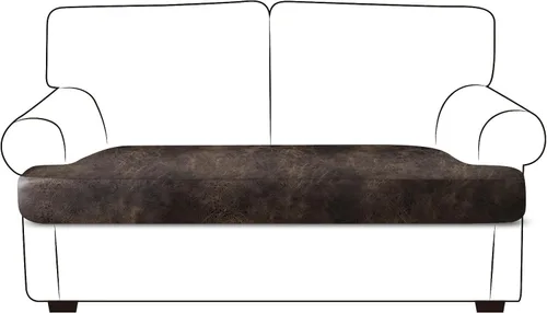 Vista 111 de ANARACHON Fundas de cojín de sofá con aspecto de cuero, juego de fundas de asiento de sofá, protector de muebles para sillón seccional, sofá biplaza