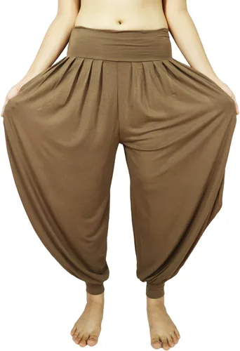Vista 5 de Lovely Creations Pantalones holgados con cintura elástica y harem Aladdin para mujer