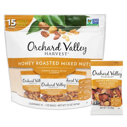 Vista 18 de Orchard Valley Harvest - Mezcla de nueces con chocolate, multipack, 1 oz (paquete de 8), pasas cubiertas de chocolate negro, almendras y cacahuetes