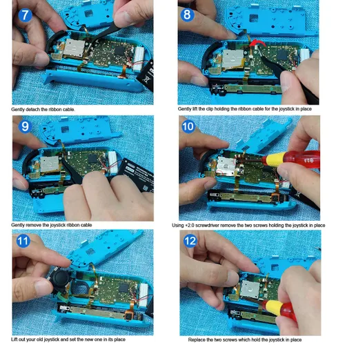 Vista 6 de Veanic Paquete de 2 palillos analógicos de repuesto Joycon Joystick Drift Fix para Nintendo Switch Switch OLED Nintendo Switch Lite Joy-Con