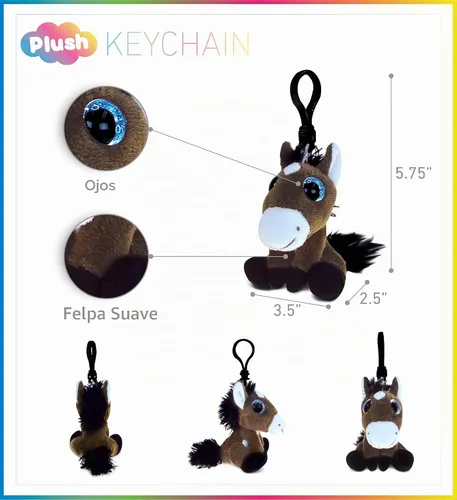 Vista 2 de DolliBu - Llavero de peluche de caballo de peluche, colgante para bolsa