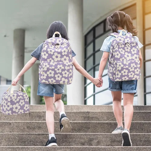 Vista 35 de LOIDOU Mochila para adolescentes y niñas, mochila escolar con lonchera y estuche para lápices, juego de bolsas escolares 3 en 1