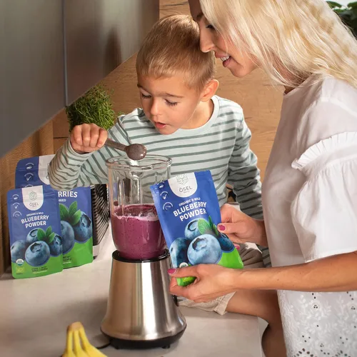 Vista 6 de ÖSEL BERRY Polvo orgánico de arándano silvestre de 3 onzas, certificado por USDA, sin azúcar añadido, ricos en antioxidantes, liofilizados