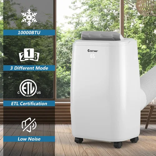 Vista 2 de COSTWAY Aire acondicionado portátil de 1,0000 BTU, refrigeración para espacio de hasta 350 pies cuadrados con 3 modos, enfriador de aire