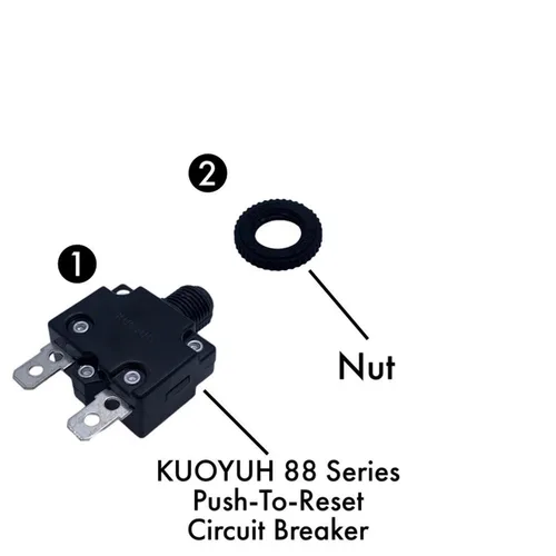 Vista 3 de KUOYUH Serie 88 125/250VAC 32VDC 50/60Hz Disyuntor de Sobrecarga Térmica 3-30A (3A)