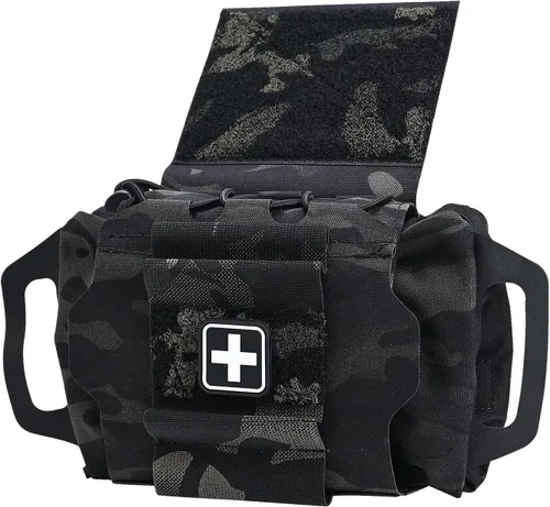 Vista 14 de SABADO Rapid/Quick Deploy First Aid Kit Pack Tactical IFAK Pouch Two-Piece System Med Roll Carrier Hypalon Handle Outdoor Sport Hunting Bag