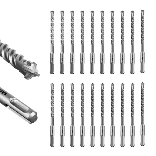 Vista 54 de SALI 10 brocas de martillo giratorio SDS Plus de 1/2 x 6 pulgadas, kit de broca para hormigón, material de carburo de doble rosca de tipo cruzado