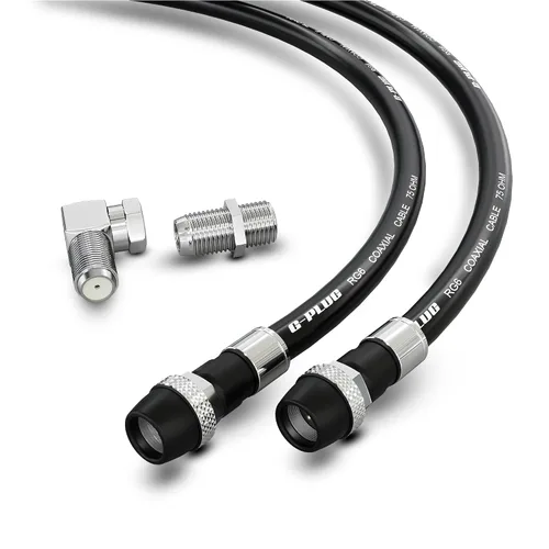 Vista 8 de G-PLUG - Juego de conectores de cable coaxial RG6 de 1 pie, para antena de internet, banda ancha, TV digital, cable Sky satelital, junta tórica