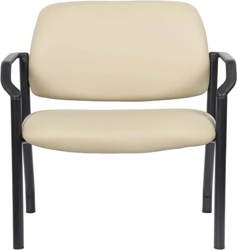 Vista 5 de Boss Office Products Silla de invitados, vinilo, capacidad de peso de 500 libras, color beige