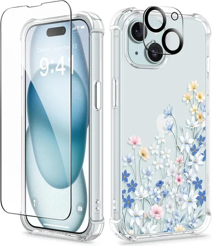 Vista 117 de GVIEWIN - Funda para iPhone 11 con protector de pantalla + protector de lente de cámara, cubierta protectora transparente suave de poliuretano
