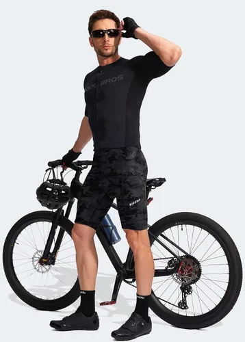 Vista 6 de Bikewa Pantalones cortos de ciclismo para hombre, acolchados en 3D, ciclismo de carretera, montaña, ciclismo, ciclismo, ciclismo UPF 50+, bolsillos