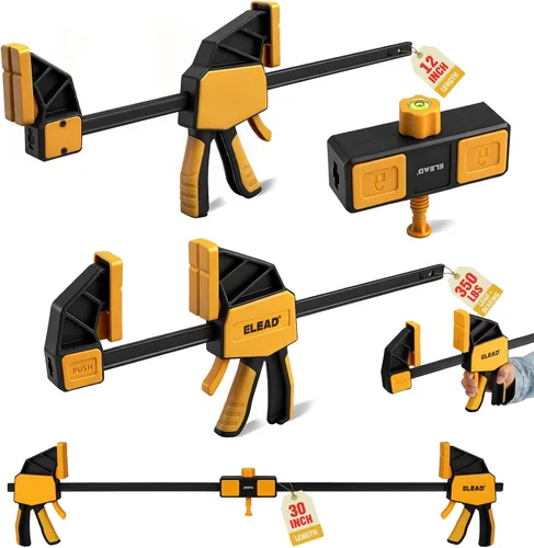 Vista 9 de Abrazaderas de barra mini de 6 pulgadas para carpintería, abrazadera/separador F de una mano de 2 piezas, abrazadera para madera con límite de carga
