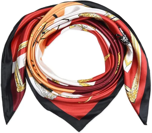 Vista 139 de corciova - Bufanda cuadrada grande para mujer, diadema sedosa para cabello rizado, lazo para dormir por la noche, bandana a la moda, 35 x 35