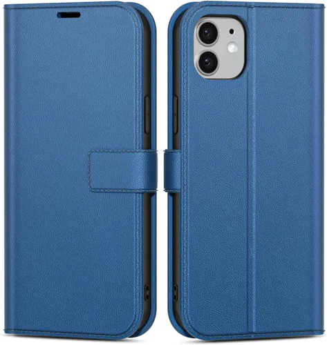 Vista 25 de oakxco Funda tipo cartera para iPhone SE 2022/2020/8/7 con soporte para tarjeta de crédito, funda magnética RFID delgada tipo libro con tapa