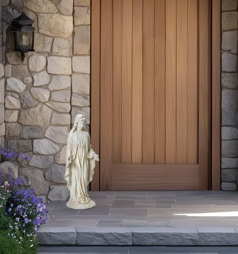 Vista 8 de LuxenHome - Estatua de Virgen María para exteriores, estatua religiosa de jardín de 30 pulgadas, estatua de la Santísima Madre al aire libre