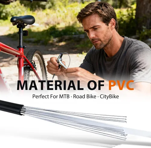 Vista 6 de Kit universal de cables de bicicleta – Cables de cambio de freno y cambio con carcasa, tapas de extremo y juntas tóricas, compatible con reparación