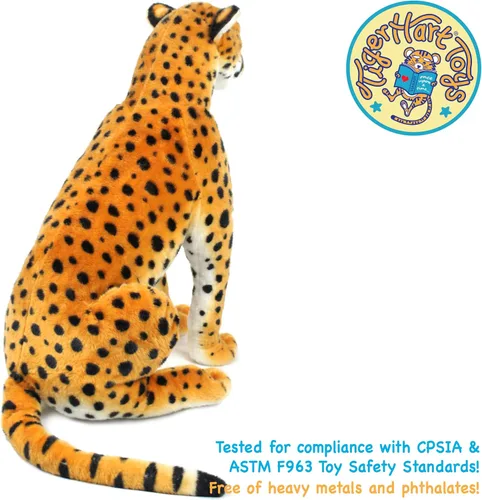 Vista 5 de TigerHart Cecil The Cheetah - Peluche de leopardo grande de 25 pulgadas de alto