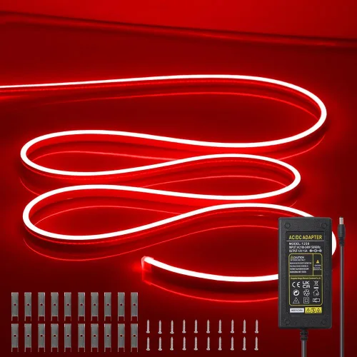Vista 21 de Tiras de Luces LED de Neón Blancas de 12V - 16.4 Pies Flexibles Impermeables Cortables, Luces de Cuerda de Neón de Silicona Flexible para Cocina