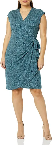 Vista 4 de Tienda Essentials - Vestido cruzado clásico de manga casquillo para mujer (disponible en tallas grandes)