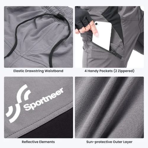 Vista 6 de Sportneer Pantalones cortos de ciclismo para hombre 3D acolchado ligero para montar en bicicleta, ciclismo, bicicleta de montaña, pantalones cortos