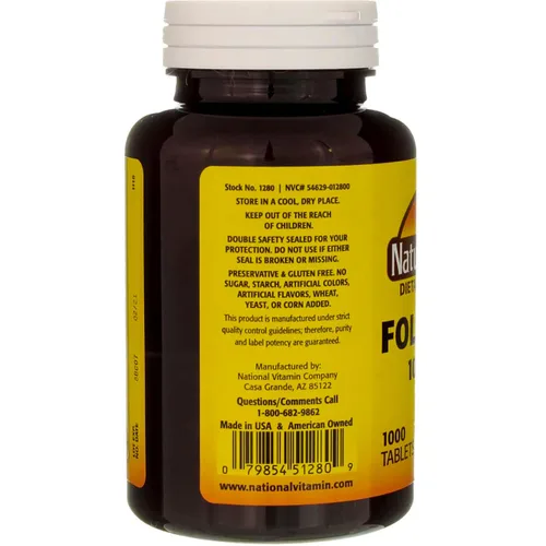 Vista 2 de Nature's Blend Ácido fólico 1000 mcg - 1000 comprimidos Paquete de 3
