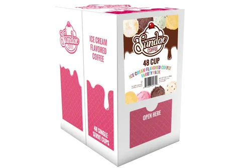 Vista 4 de Sundae - Cápsulas de café con sabor a helado, compatibles con cafetera Keurig K-Cup 2.0, 48 unidades (paquete variado)