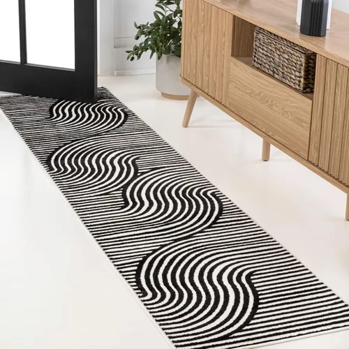 Vista 21 de Eyely NCS100D-3 - Alfombra de área para interiores/exteriores Hallie, diseño minimalista de curvas geométricas altas y bajas, beige/crema, 3 pies x