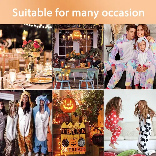 Vista 6 de Folisof Onesies Pajamas Unisex Adult Novelty One-Piece Cosplay Animal Sleepwear Homewear Halloween Costume for Women Men