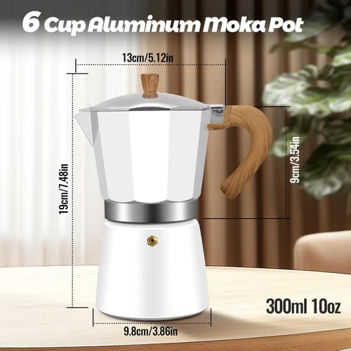Vista 62 de Cafetera clásica de aluminio para 3 tazas Azul