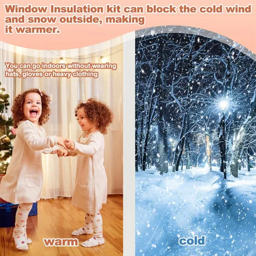 Vista 7 de Beeveer - Kit de aislamiento de ventana ajustable de 47 pulgadas x 10 pies para ventana cortable por calor de verano, mantiene el calor en invierno