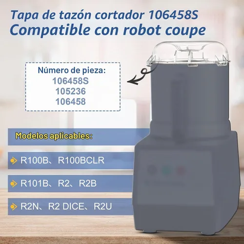 Vista 3 de 106458S - Tapa de cuenco para cortador compatible con robot cupé R2, R2B, R2 DICE, R2N, R101B
