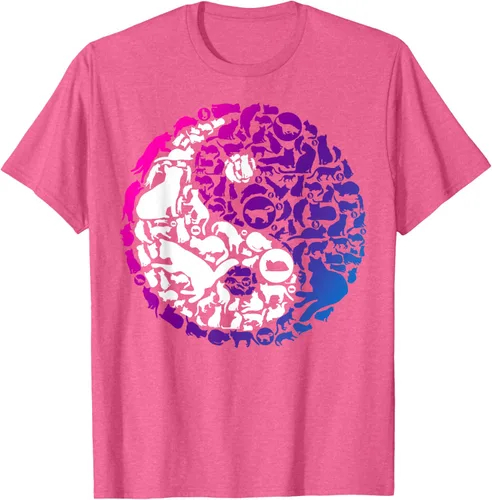 Vista 23 de Cute Kitty Cats and Zen Spirit Peace & Love Yin Yang - Camiseta de gato Negro