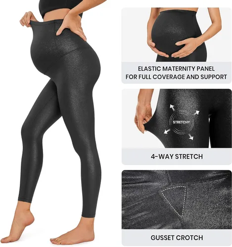 Vista 4 de CRZ YOGA Butterluxe - Leggings de maternidad para mujer de 25 28 pulgadas, pantalones de entrenamiento para yoga, embarazo, sobre el vientre
