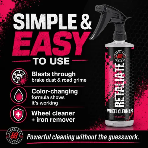 Vista 2 de LimitlessCarCare Limpiador de ruedas y removedor de hierro Retaliate 16oz