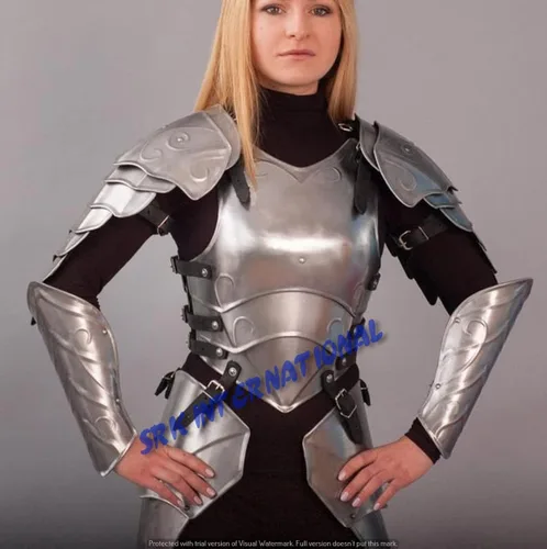 Vista 4 de INTERNATIONAL NAUTICAL - Disfraz de caballero medieval de fantasía femenina, traje de armadura de coraza, traje de armadura de dama valiente, traje