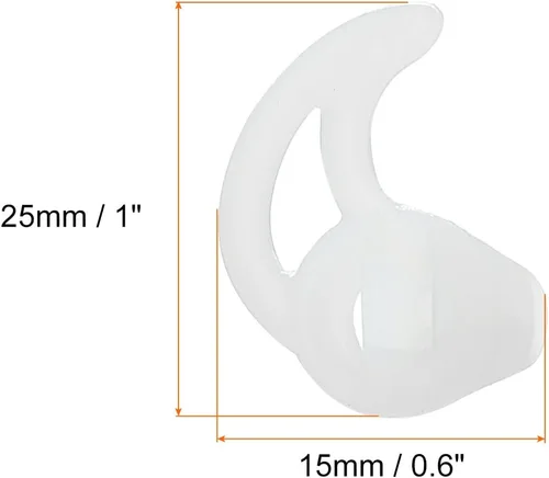 Vista 2 de MECCANIXITY Auriculares de silicona con aleta para radio, puntas de repuesto para auriculares de tubo de bobina (2 pares de aletas pequeñas)
