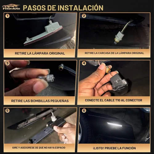 Vista 4 de Luces LED blancas de marcador lateral para Dodge Challenger 2008 2009 2010 2011 2012 2013 2014 luces reflectoras de señal de parachoques delantero