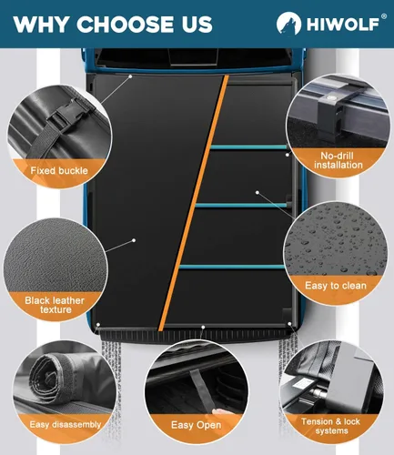 Vista 4 de Cubierta enrollable suave para cama de camioneta, compatible con Frontier 2005-2026 y Suzuki Equator 2009-2012 de 5 pies (59.5") con sistema