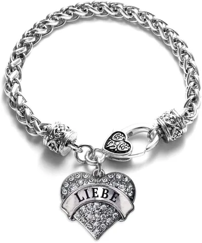 Vista 103 de Inspired Silver - Pulsera de plata con dije de corazón pavé con joyas de circonita cúbica