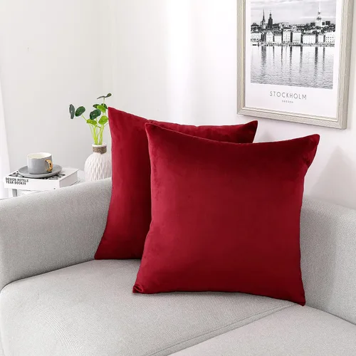 Vista 43 de NiNi ALL - Fundas de almohada decorativas de terciopelo 30x30 cm, paquete de 2 unidades, color azul bebé, suaves para sofá, dormitorio, sala