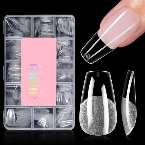 Vista 13 de AILLSA Puntas de uñas de gel suaves en forma de almendra media 450pcs
