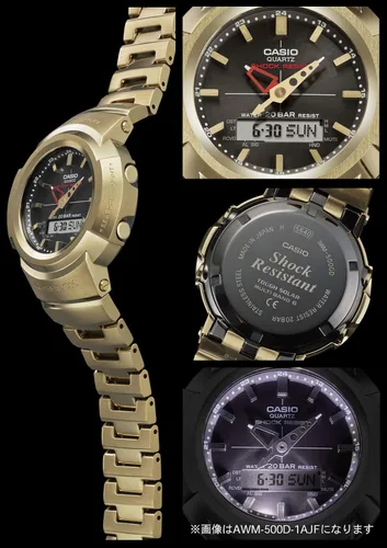 Vista 2 de Casio Reloj G-Shock AWM-500GD-9AJF para hombre color dorado Oro