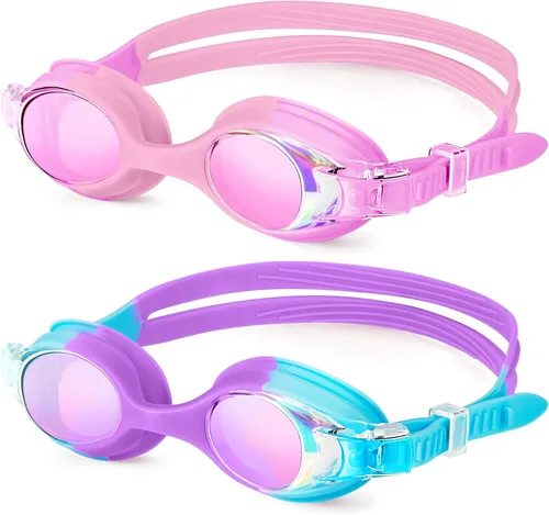 Vista 11 de NSSIW Gafas de natación para niños, gafas de natación para niños: gafas de piscina antivaho sin fugas, paquete de 2 unidades de 3 a 16 años
