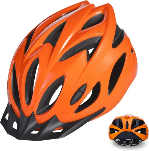 Vista 17 de Zacro Casco de bicicleta para adultos, ligero para hombres y mujeres, cómodo con almohadillas y visera, casco de bicicleta certificado para adultos